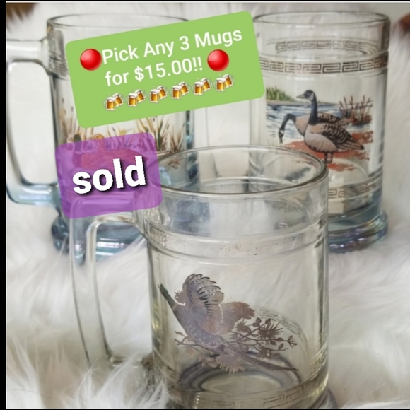 PICK 3!! Vintage Princess House Colonial Beer Mugs - Picture 1 of 9